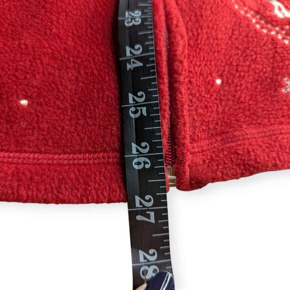 Croft & Barrow Festive Red Zip Front Fleece Jacket Snowflake Design Size PXL - Picture 15 of 15